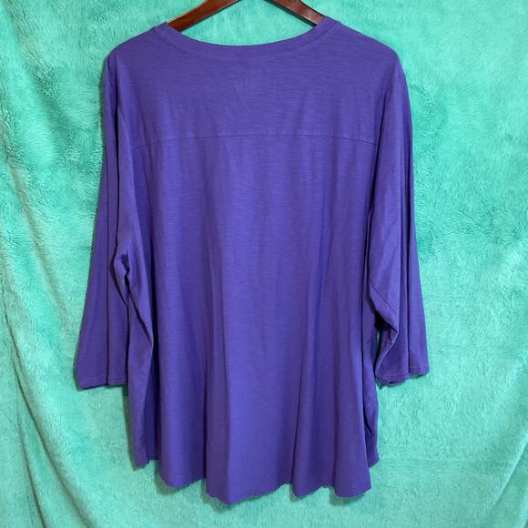 Westbound Woman Three Quarter Sleeve Tee Purple 3XL - Picture 4 of 4